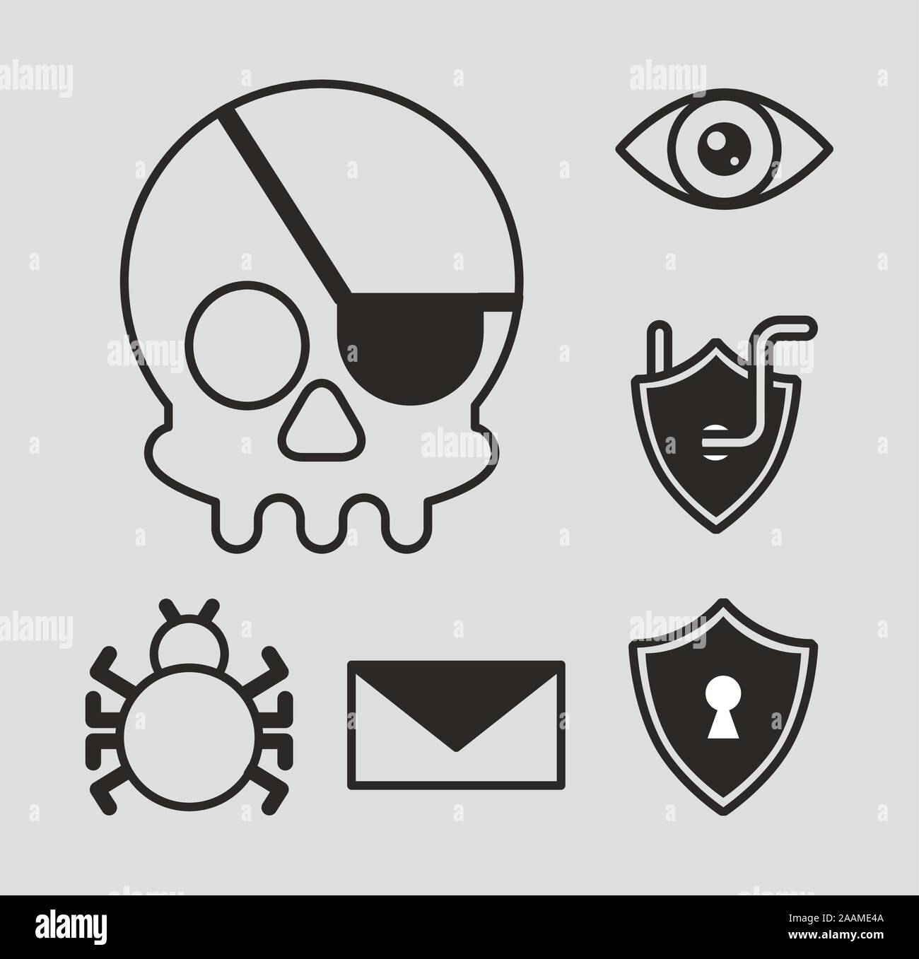 bundle of cyber security set icons Stock Vector Image & Art - Alamy