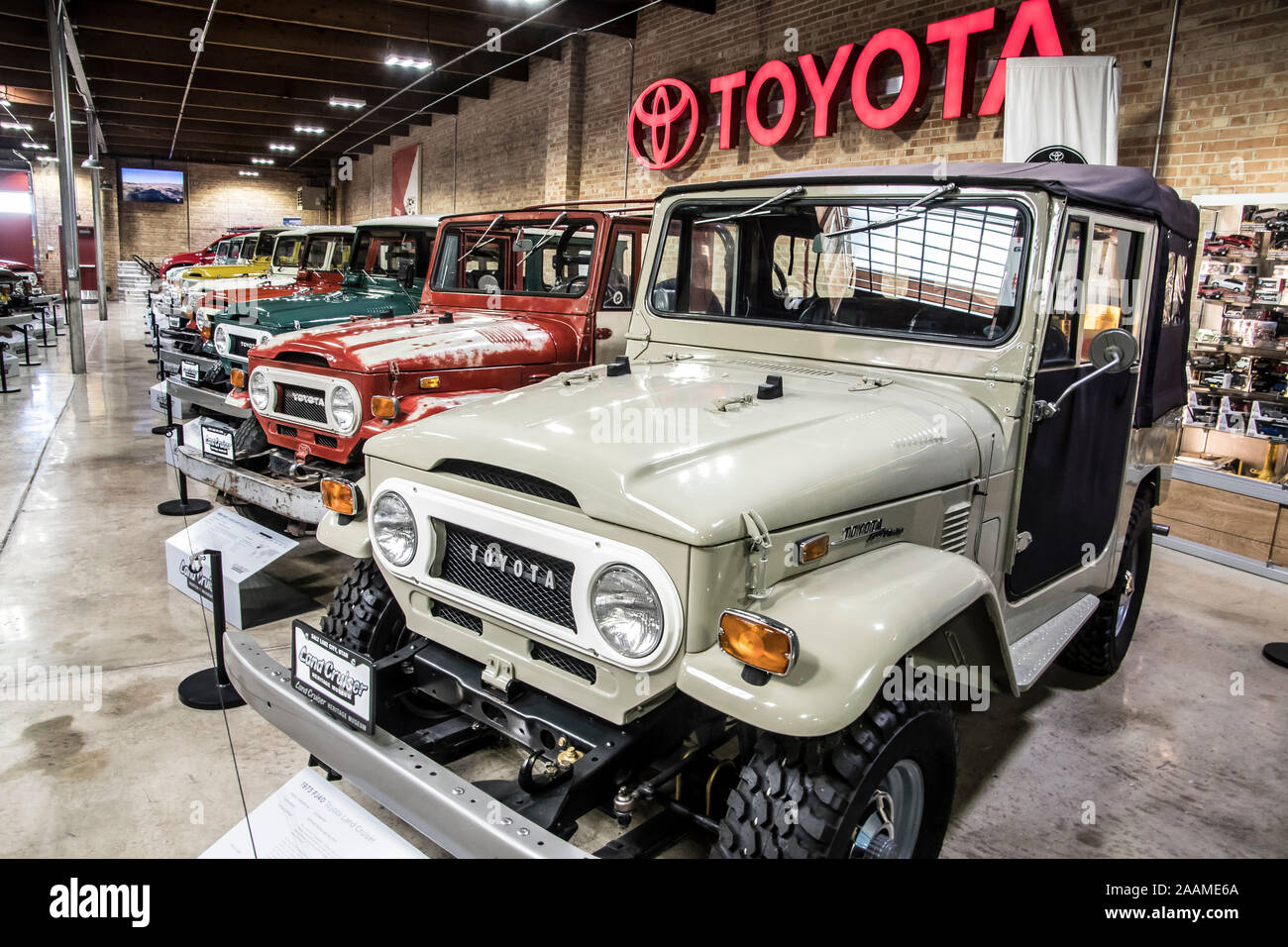 Stock Photo Toyota Land Cruiser museum exhibit at the Land Cruiser