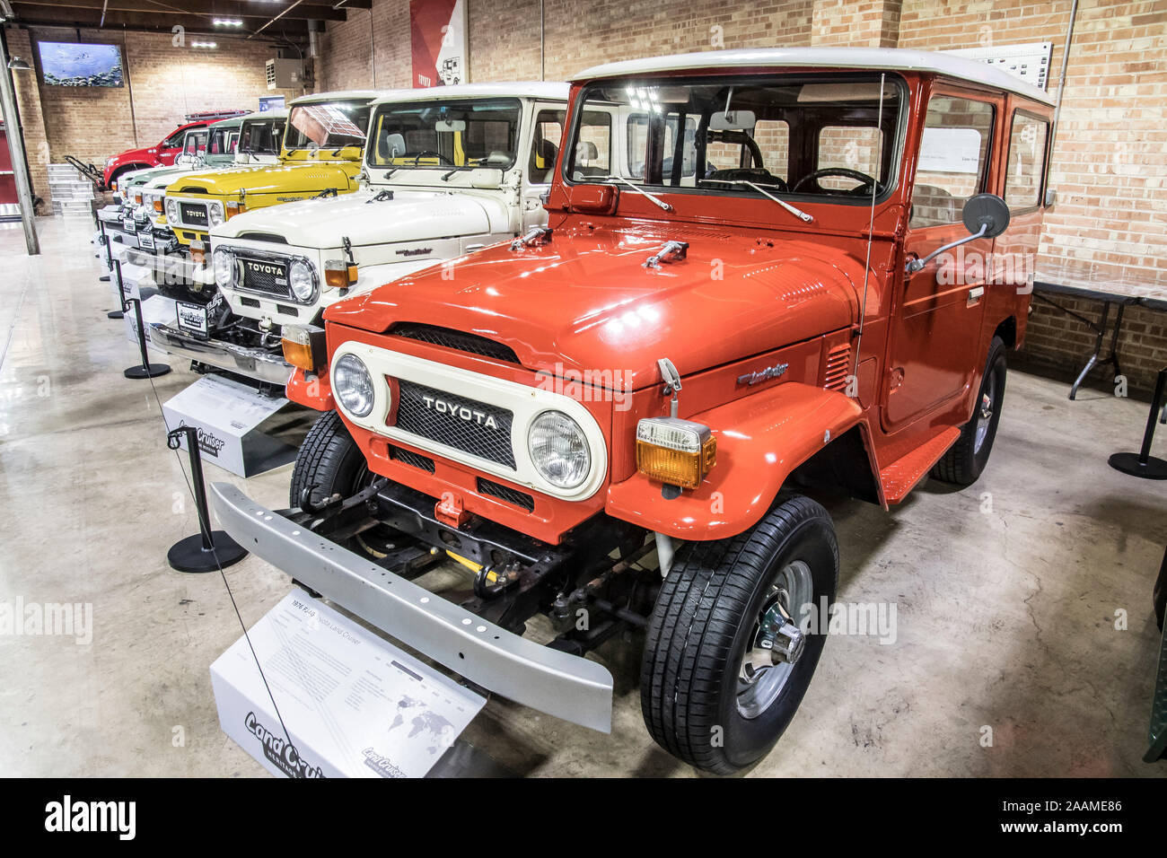 Stock Photo Toyota Land Cruiser museum exhibit at the Land Cruiser