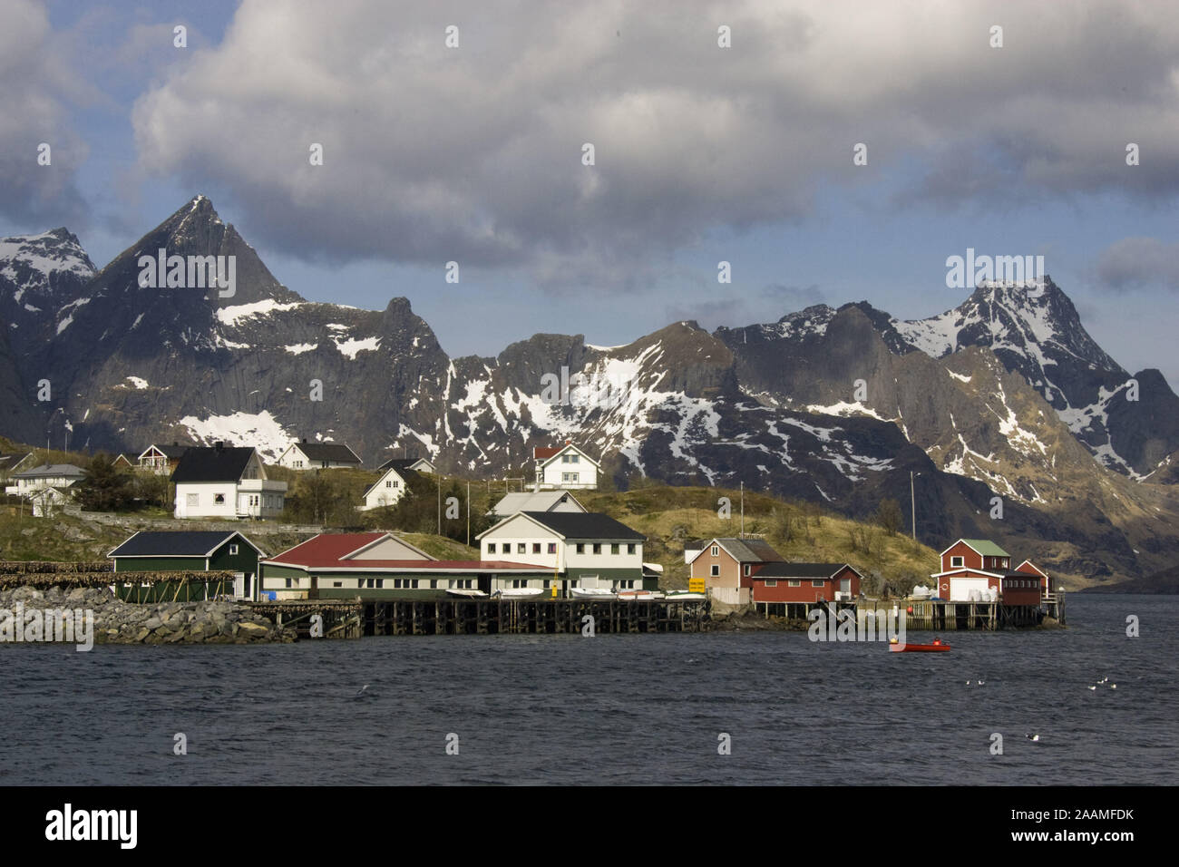 Der Fischerort Sakrisoy, Lofoten Stock Photo
