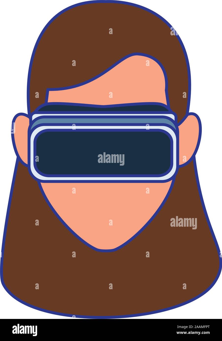 woman using technology of augmented reality vector design Stock Vector ...