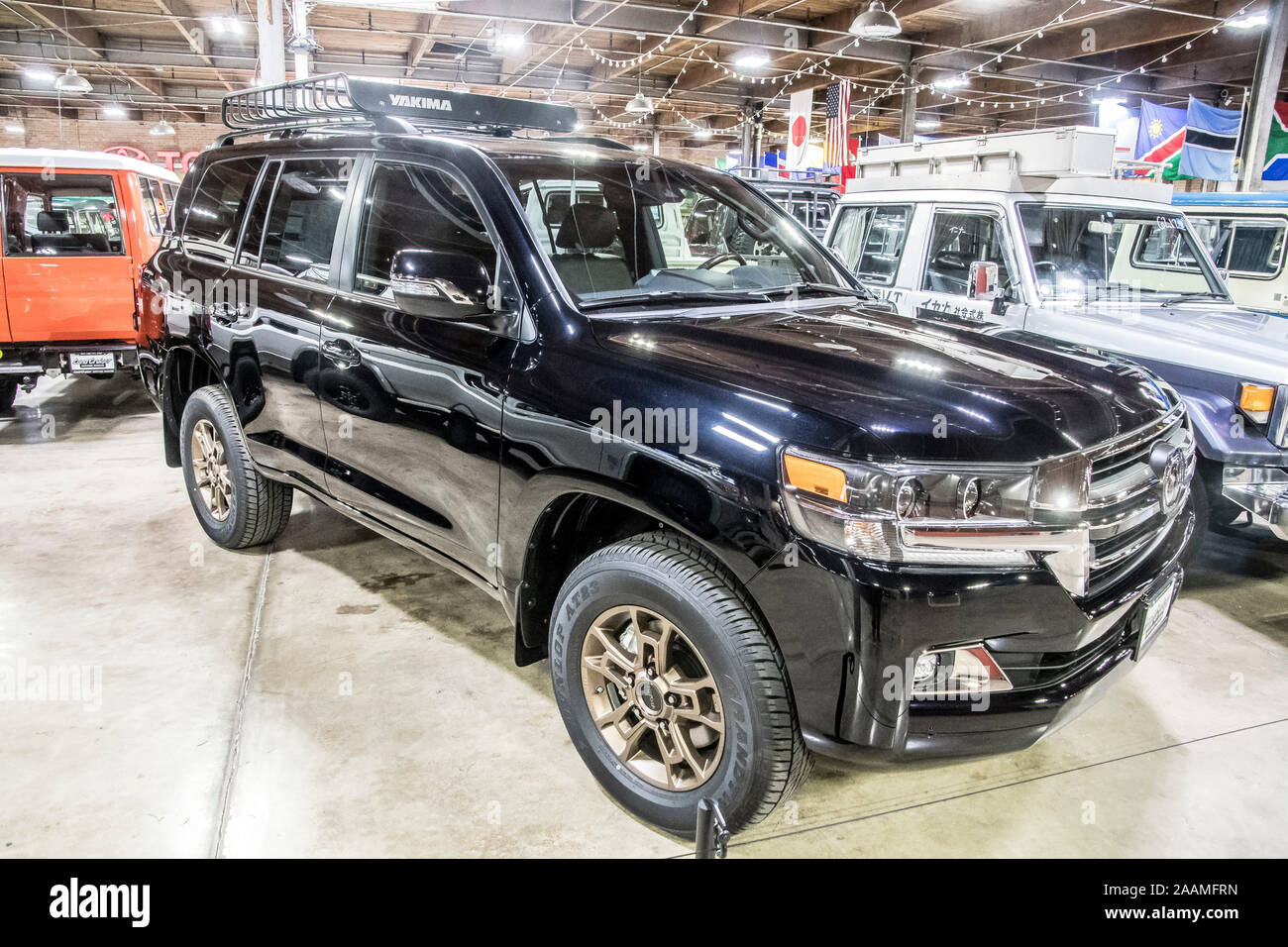 Stock Photo Toyota Land Cruiser museum exhibit at the Land Cruiser