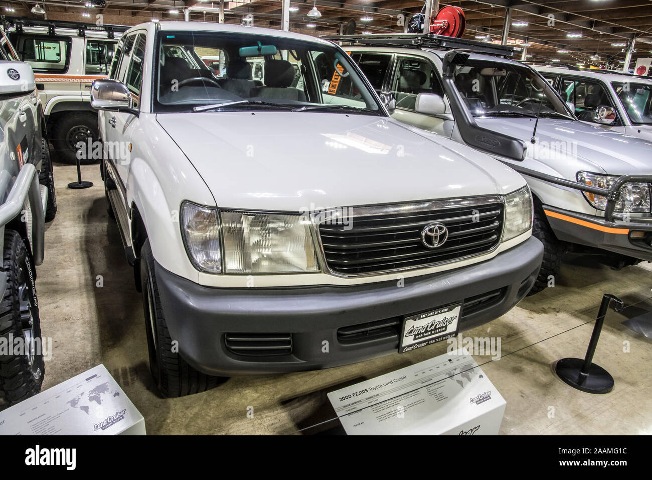 Stock Photo Toyota Land Cruiser museum exhibit at the Land Cruiser