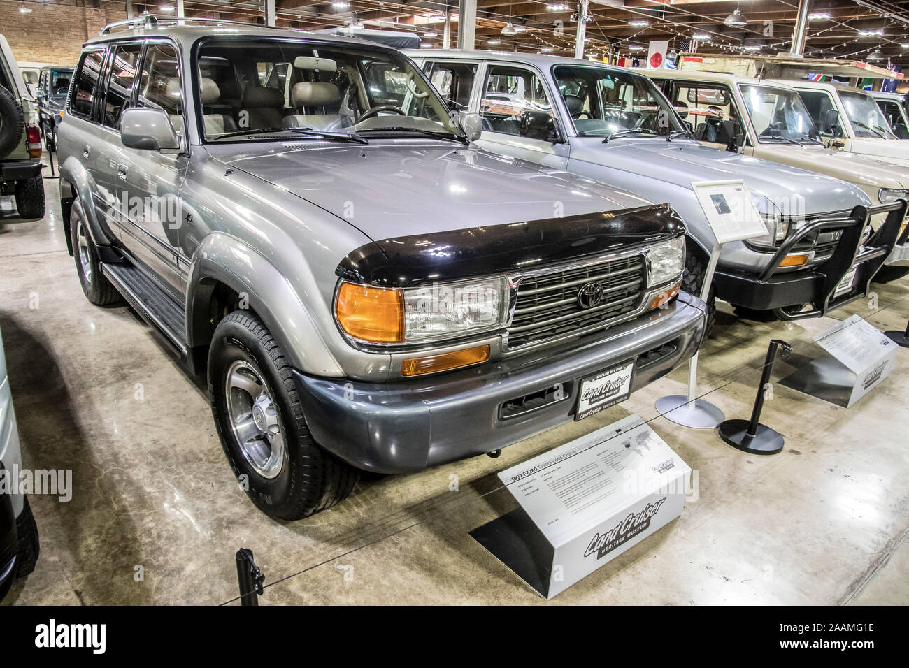 Stock Photo Toyota Land Cruiser museum exhibit at the Land Cruiser
