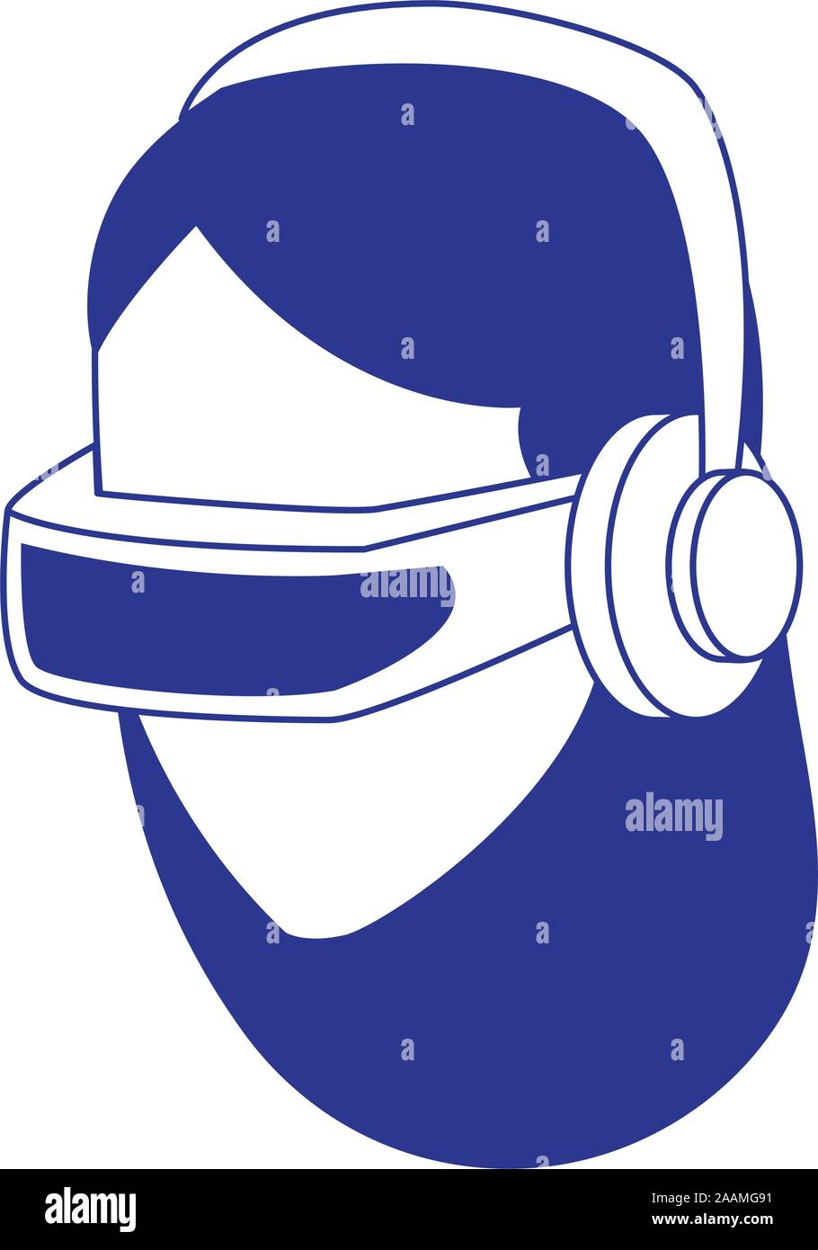 woman using technology of augmented reality vector design Stock Vector ...