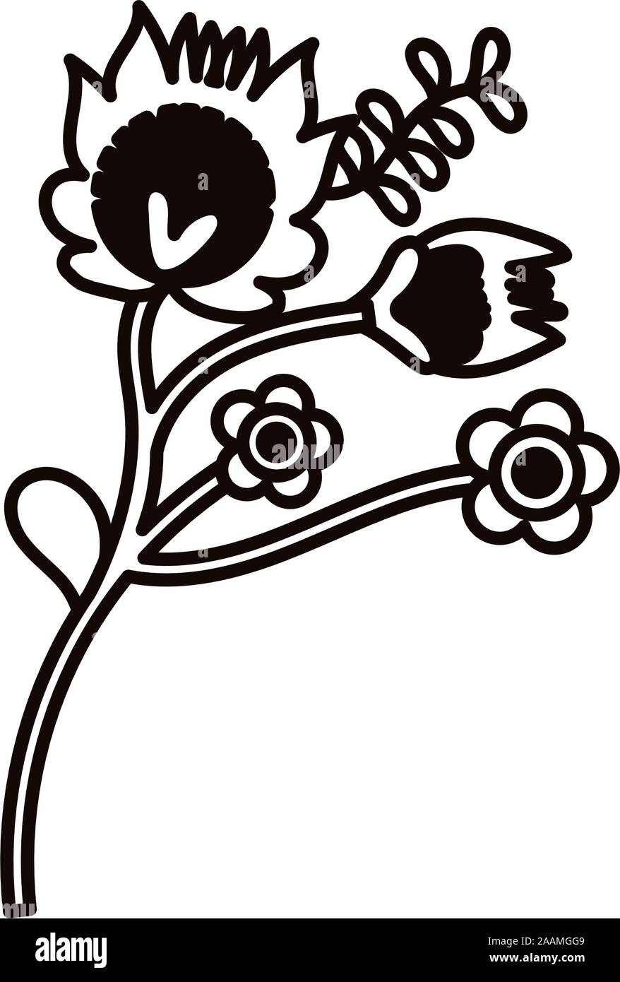 flowers and leafs garden icon Stock Vector Image & Art - Alamy