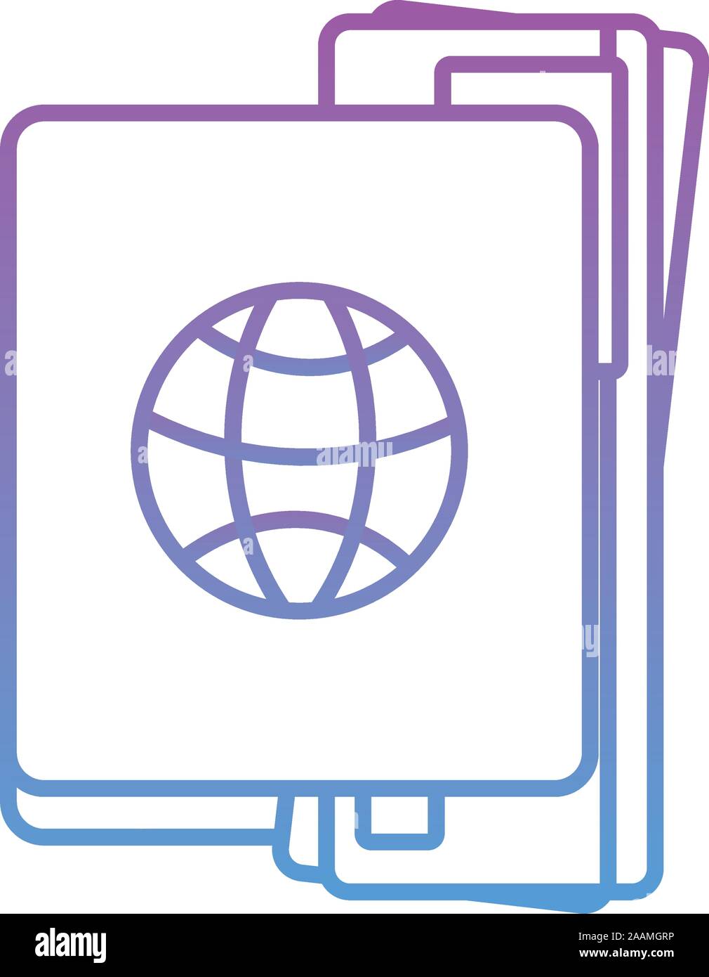 summer passport document gradient style icon vector illustration design Stock Vector