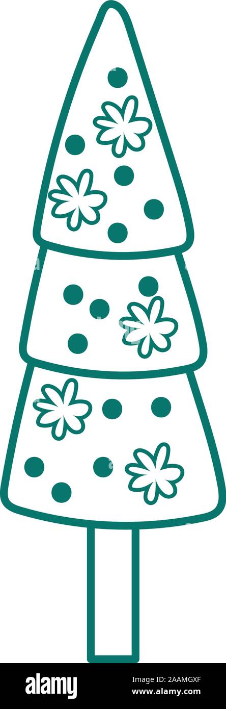 coniferus pine tree forest icon Stock Vector
