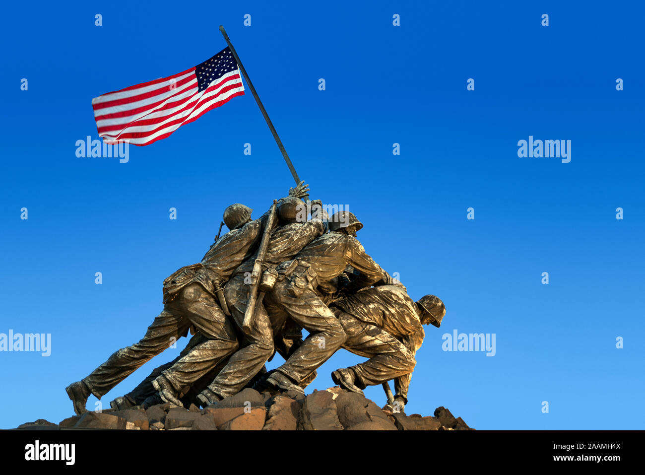 Marine Corps War Memorial, also Iwo Jima Memorial, Arlington Ridge Park, Arlington, Virginia, USA Stock Photo