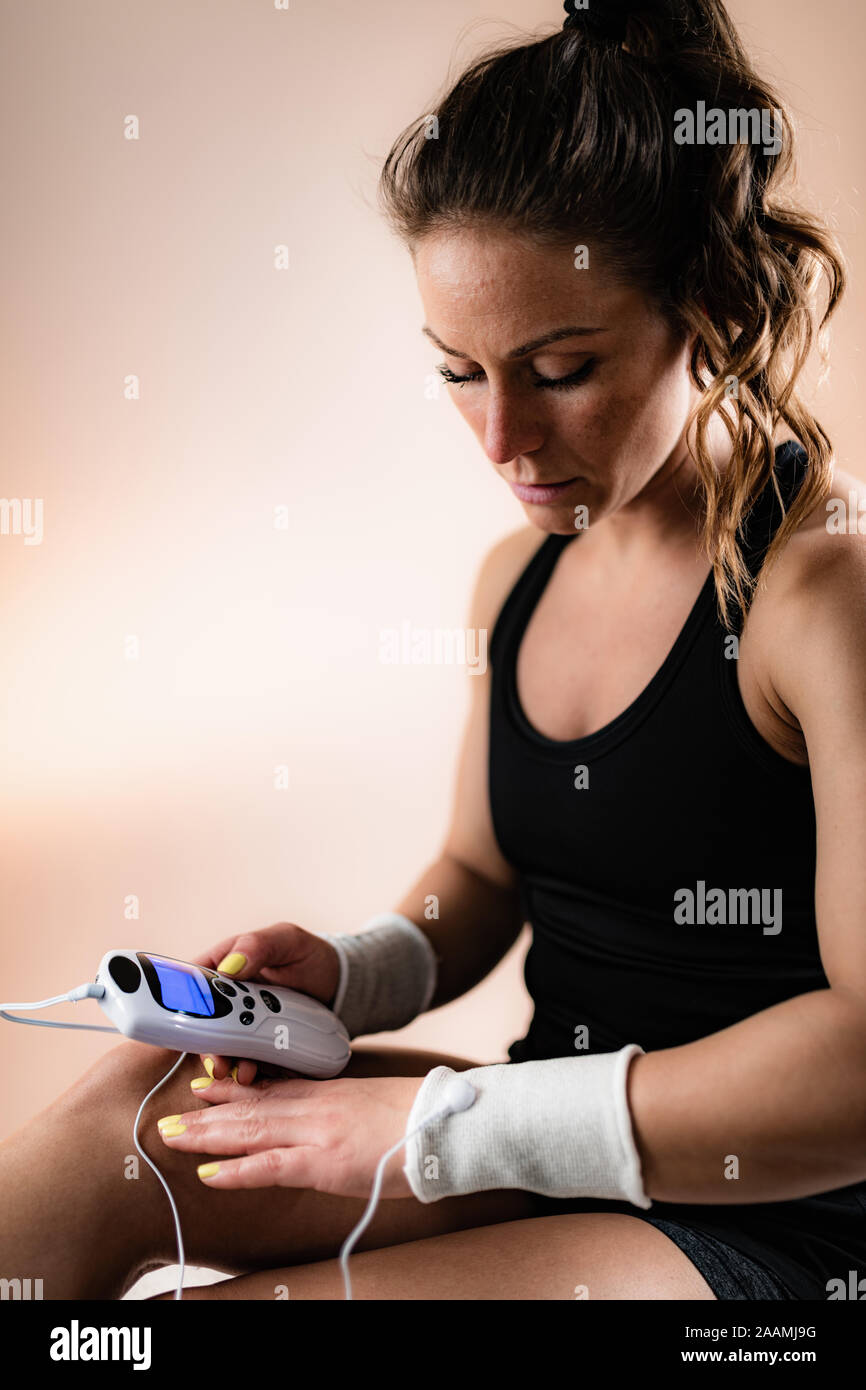 Transcutaneous Electrical Nerve Stimulation (TENS) Therapy, Limoges  hospital, France Stock Photo - Alamy