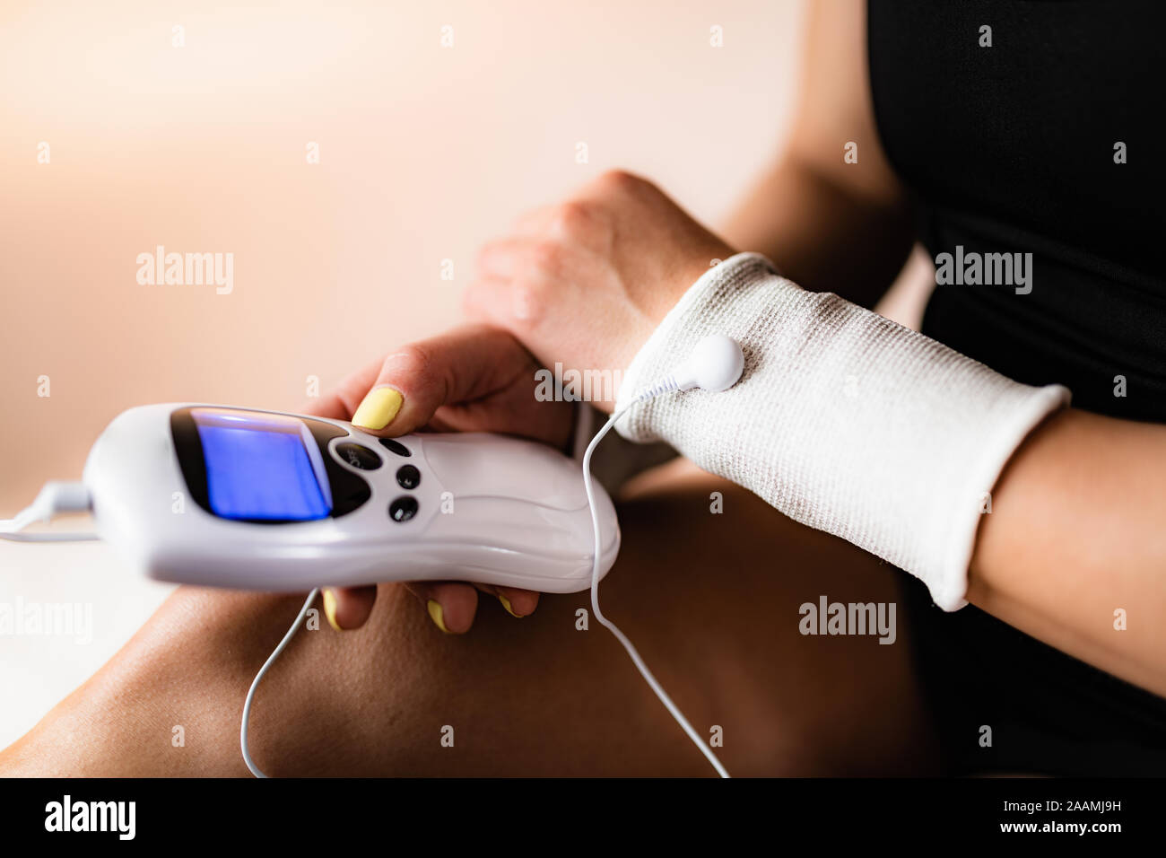 Physical therapy with TENS machine Stock Photo Alamy
