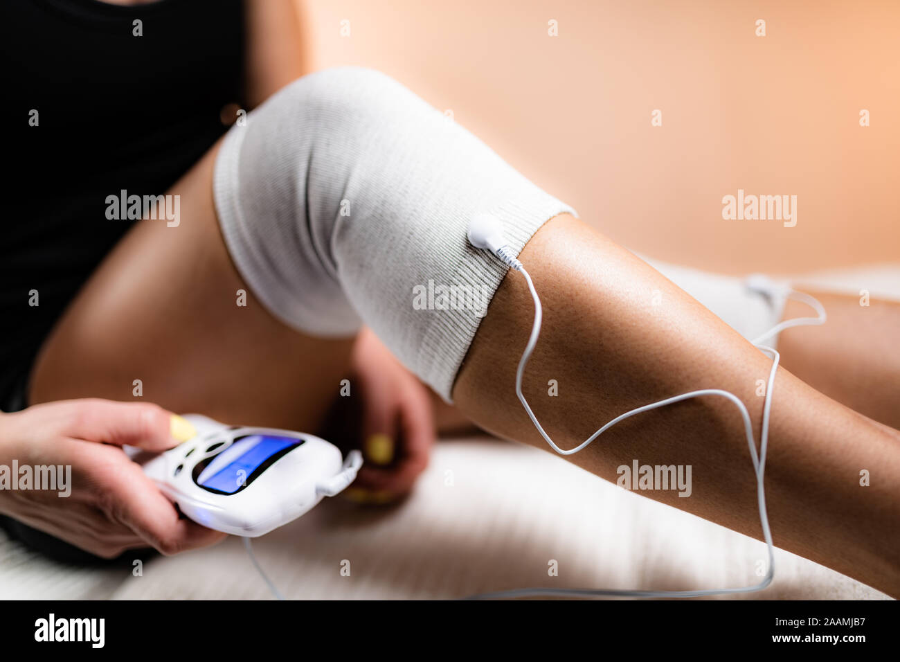 Physical therapy with TENS machine Stock Photo Alamy