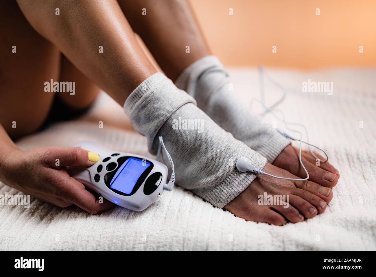 Physical therapy with TENS machine Stock Photo Alamy
