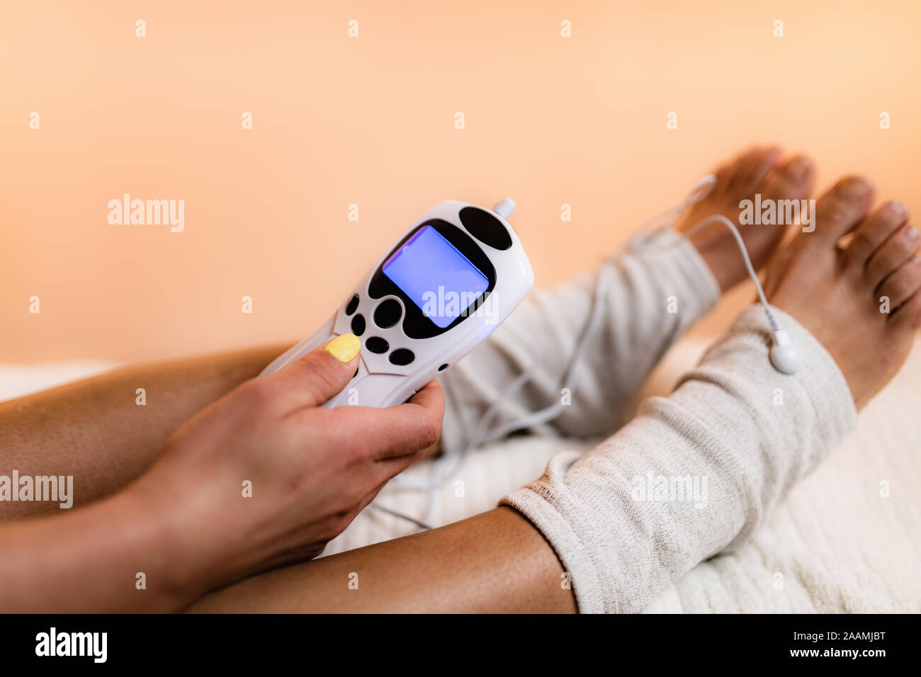 Physical therapy with TENS machine Stock Photo Alamy