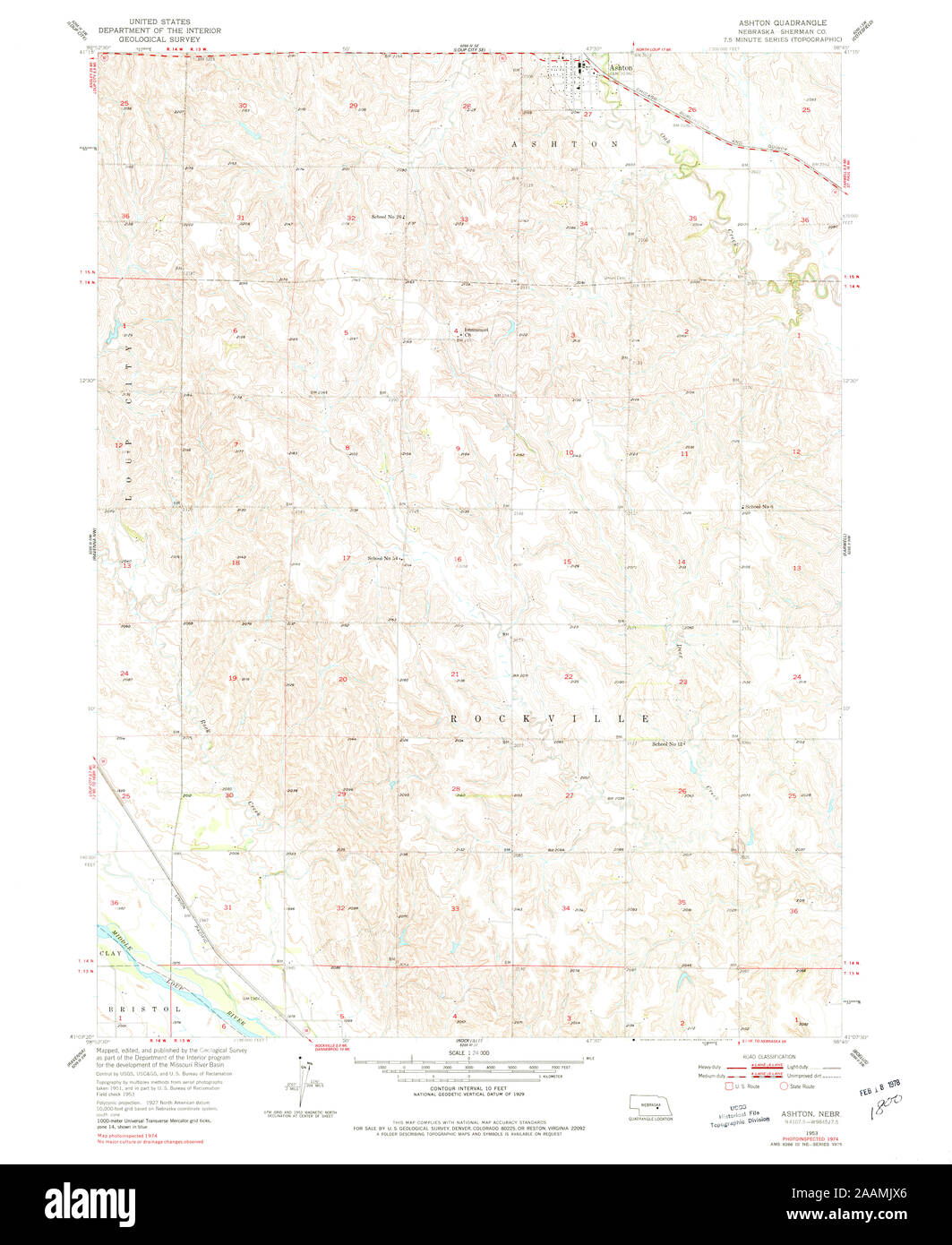 Map of ashton nebraska hires stock photography and images Alamy