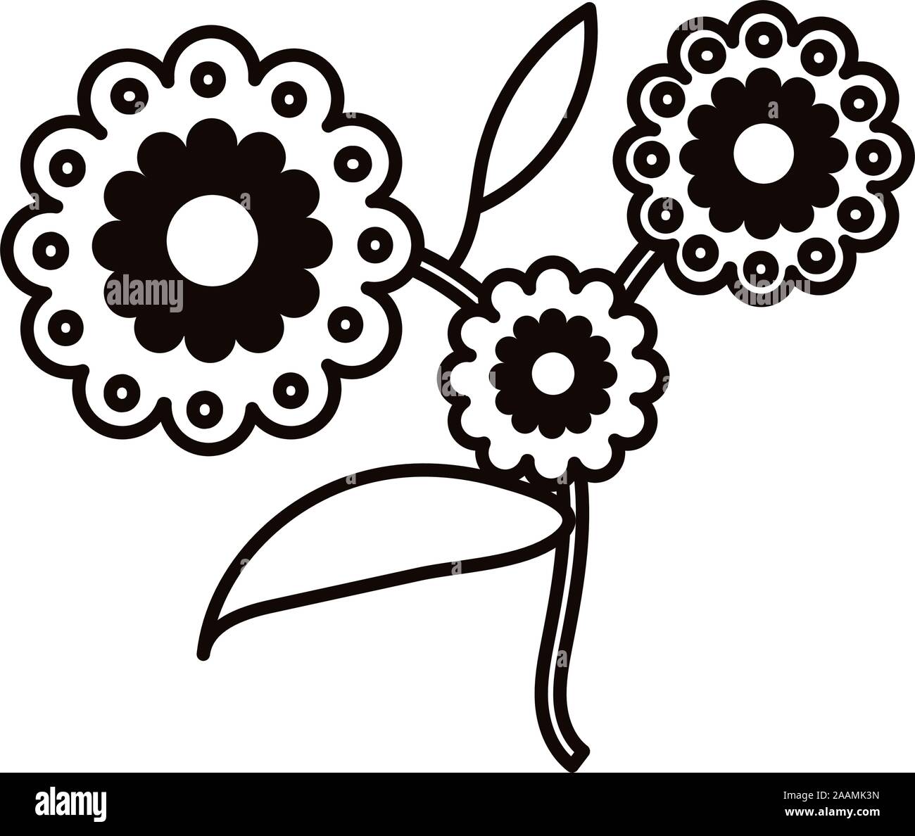 flowers and leafs garden icon Stock Vector Image & Art - Alamy