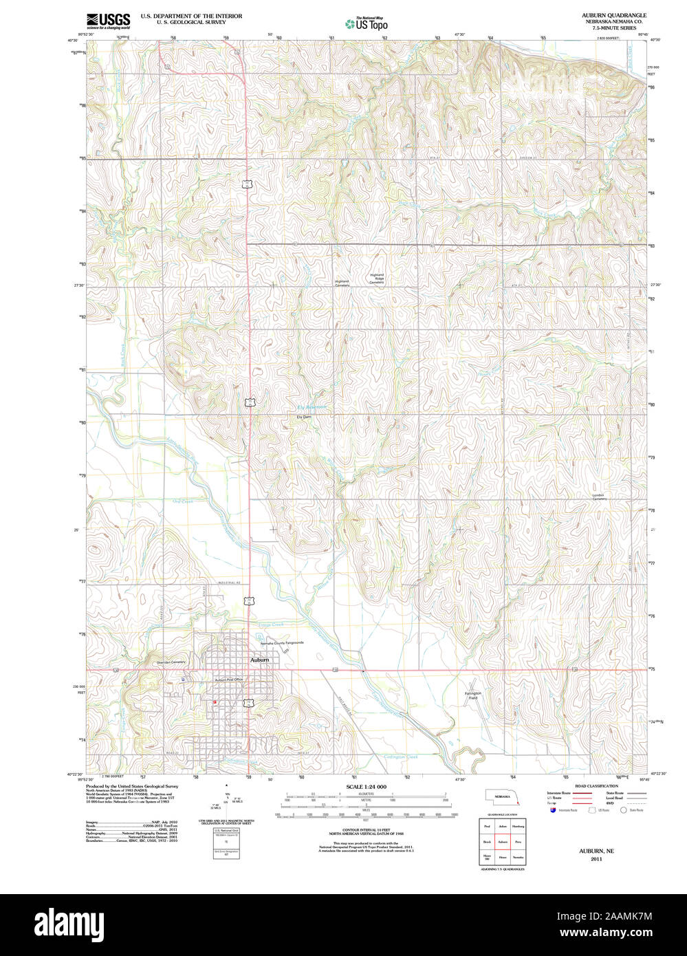 Auburn nebraska map hires stock photography and images Alamy