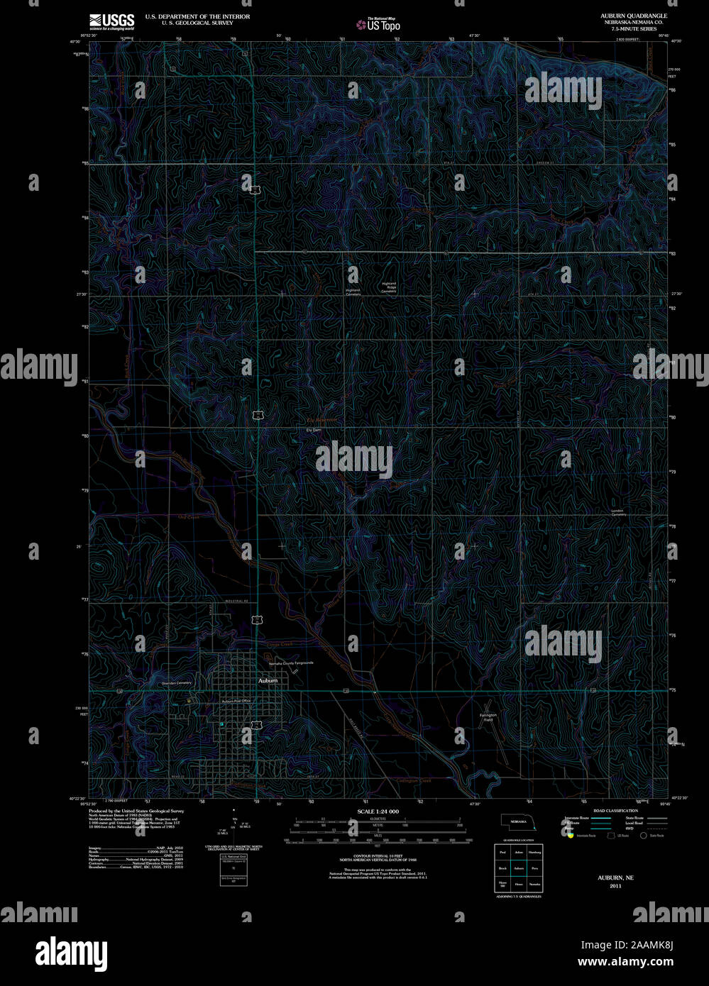 Auburn nebraska map hires stock photography and images Alamy