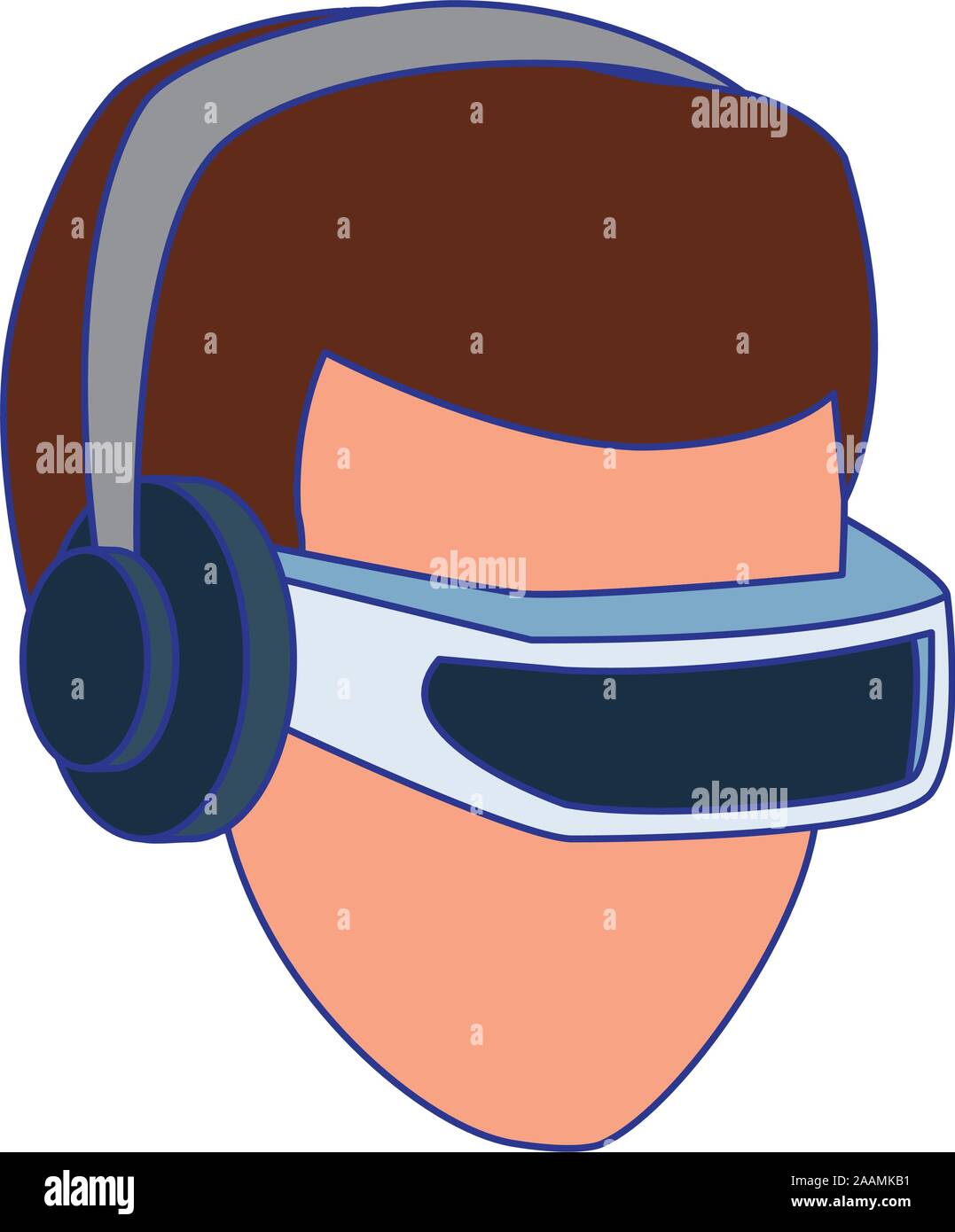 man using technology of augmented reality vector design Stock Vector ...