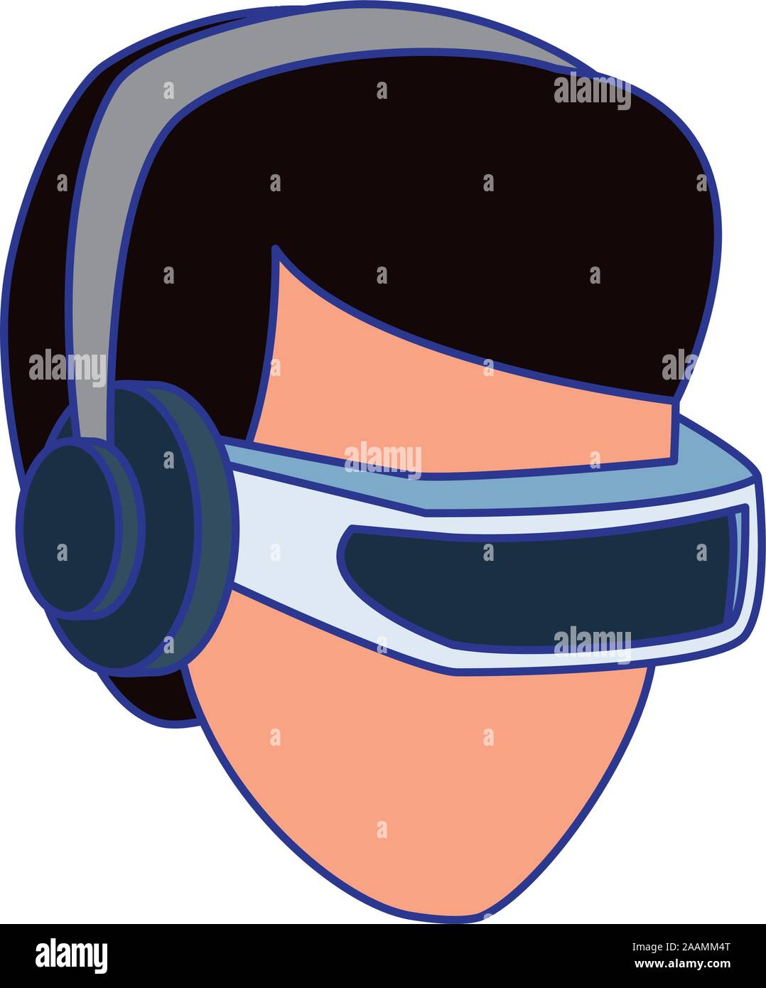man using technology of augmented reality vector design Stock Vector ...