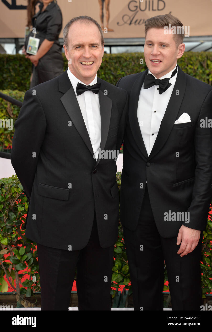 LOS ANGELES, CA - JANUARY 30, 2016: Actors Kevin Doyle & Allen Leech -  Downton Abbey - at the 22nd Annual Screen Actors Guild Awards at the Shrine  Auditorium © 2016 Paul Smith / Featureflash Stock Photo - Alamy