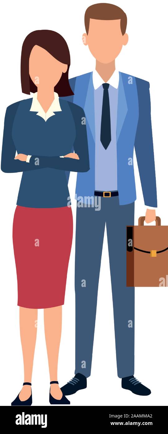 avatar businessman and businesswoman standing icon Stock Vector Image ...