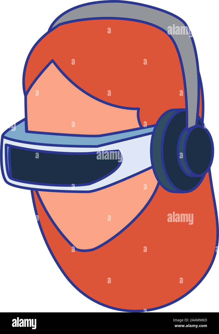 woman using technology of augmented reality vector design Stock Vector ...