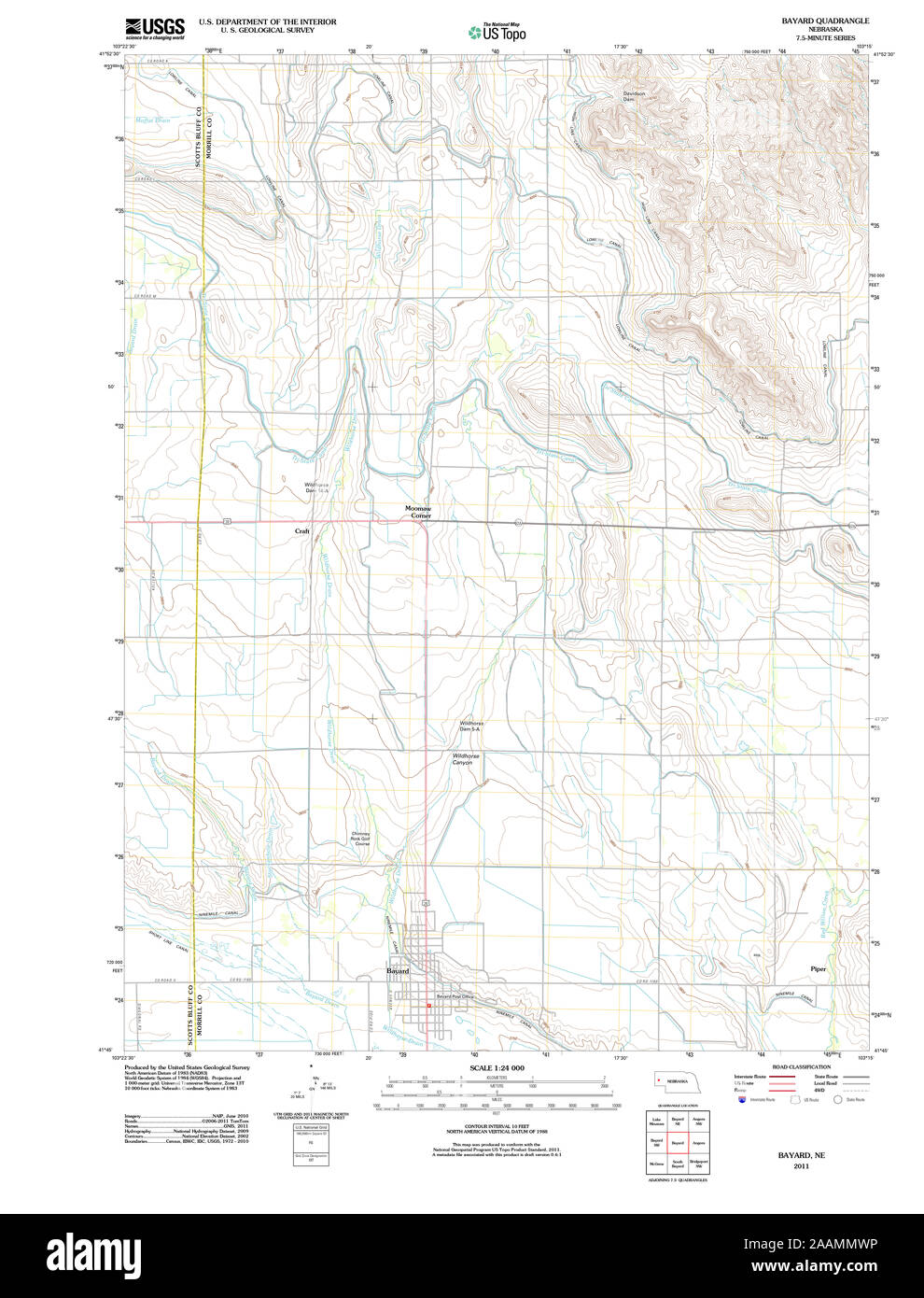 Map of bayard hi-res stock photography and images - Alamy