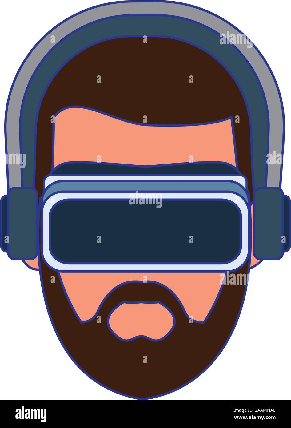 man using technology of augmented reality vector design Stock Vector ...