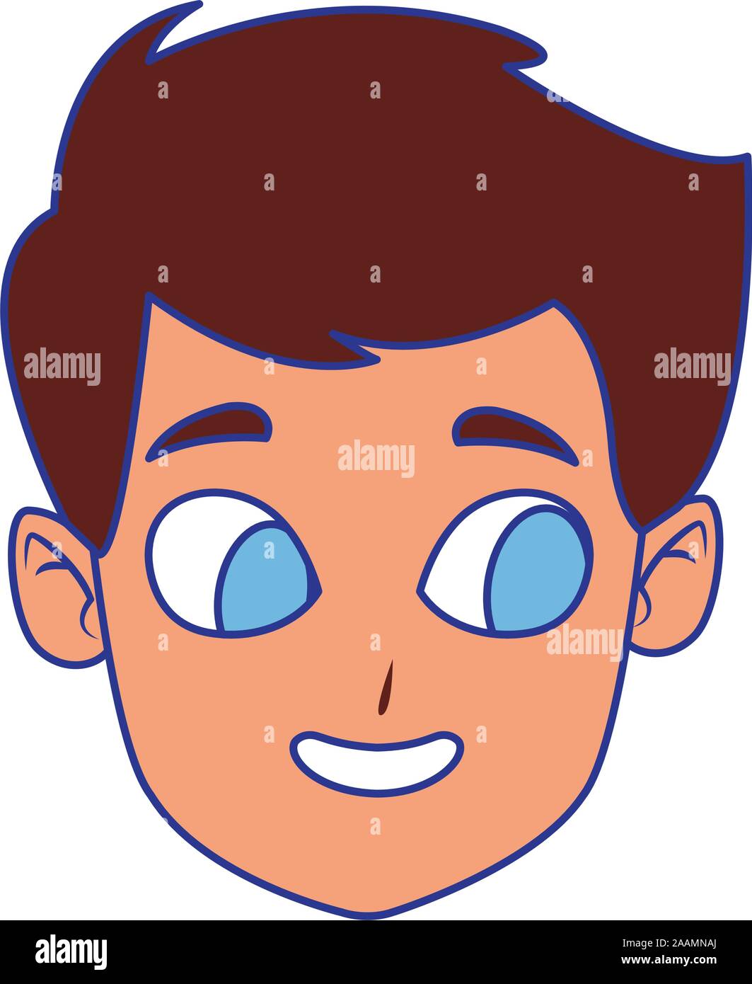cartoon boy with blue eyes, colorful design Stock Vector Image & Art
