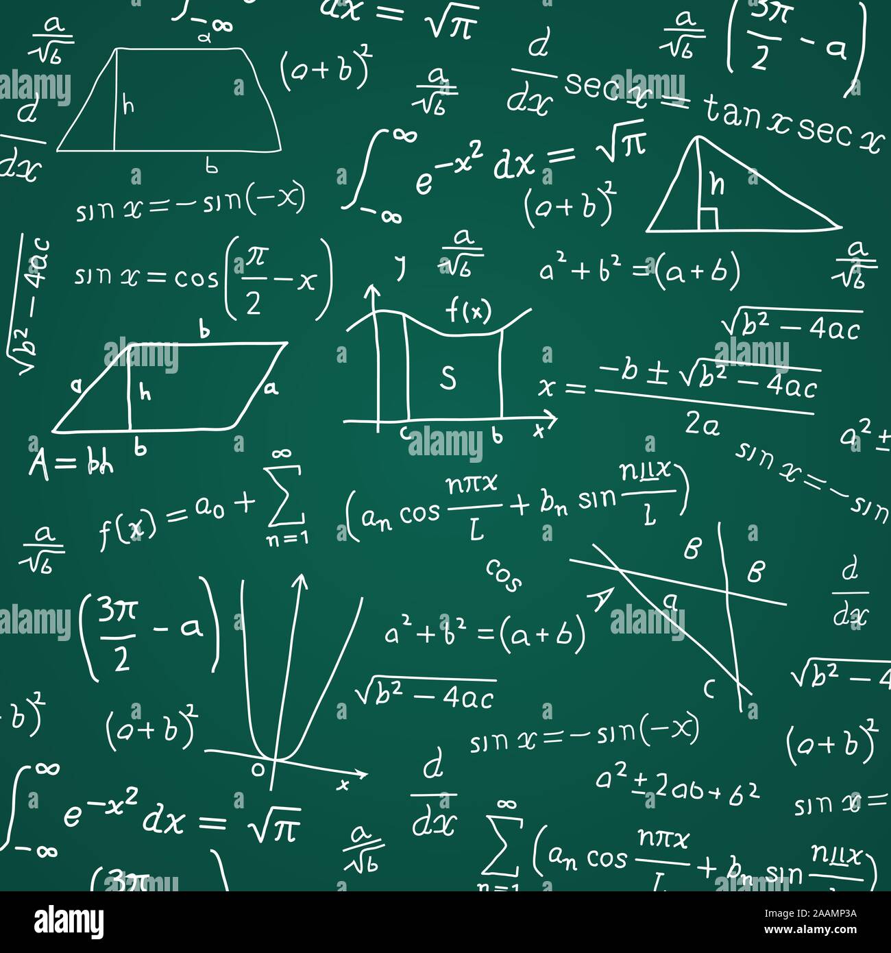 Math Formula Blackboard Calculation Vector Illustration Cartoon. Stock Vector