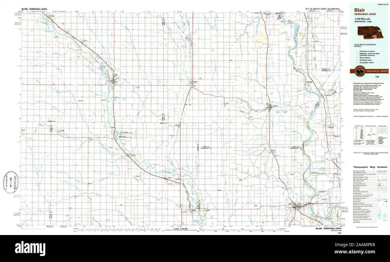 Map of blair nebraska Cut Out Stock Images & Pictures Alamy
