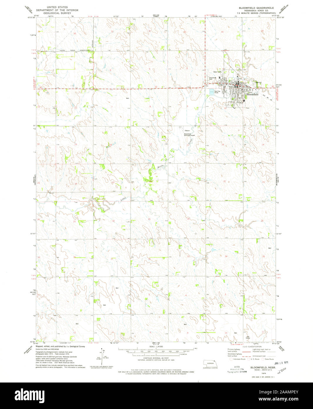 Map of bloomfield nebraska hires stock photography and images Alamy