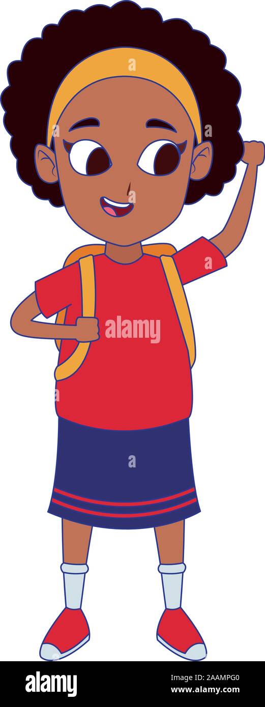 cartoon afro girl with backpack Stock Vector Image & Art - Alamy
