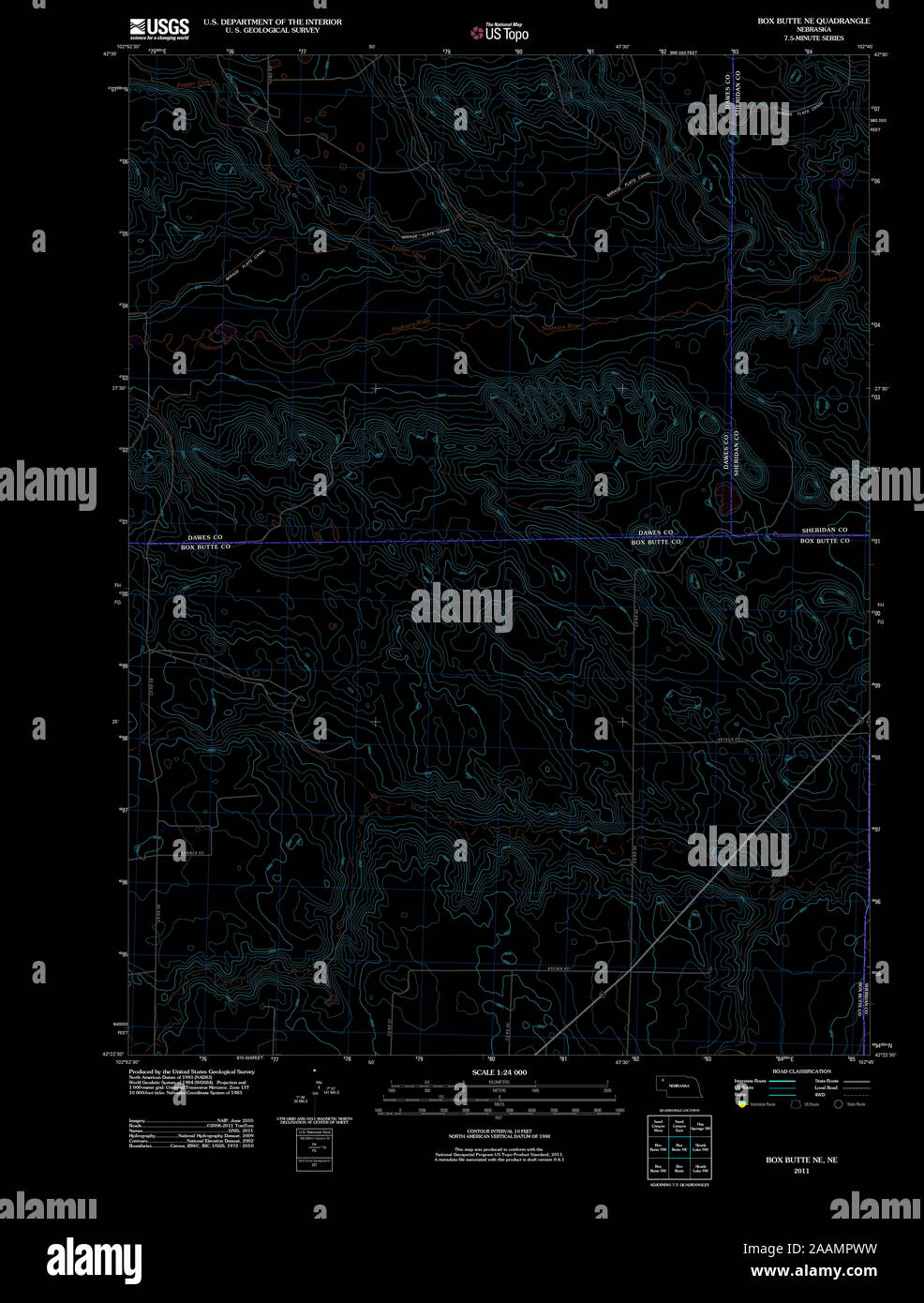 Map of box butte hi-res stock photography and images - Alamy