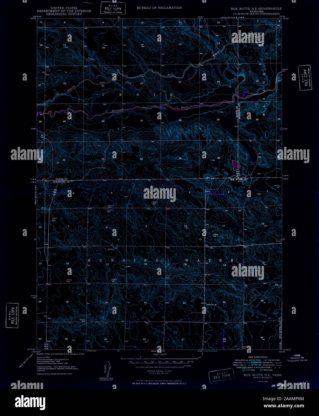 Map of box butte hi-res stock photography and images - Alamy