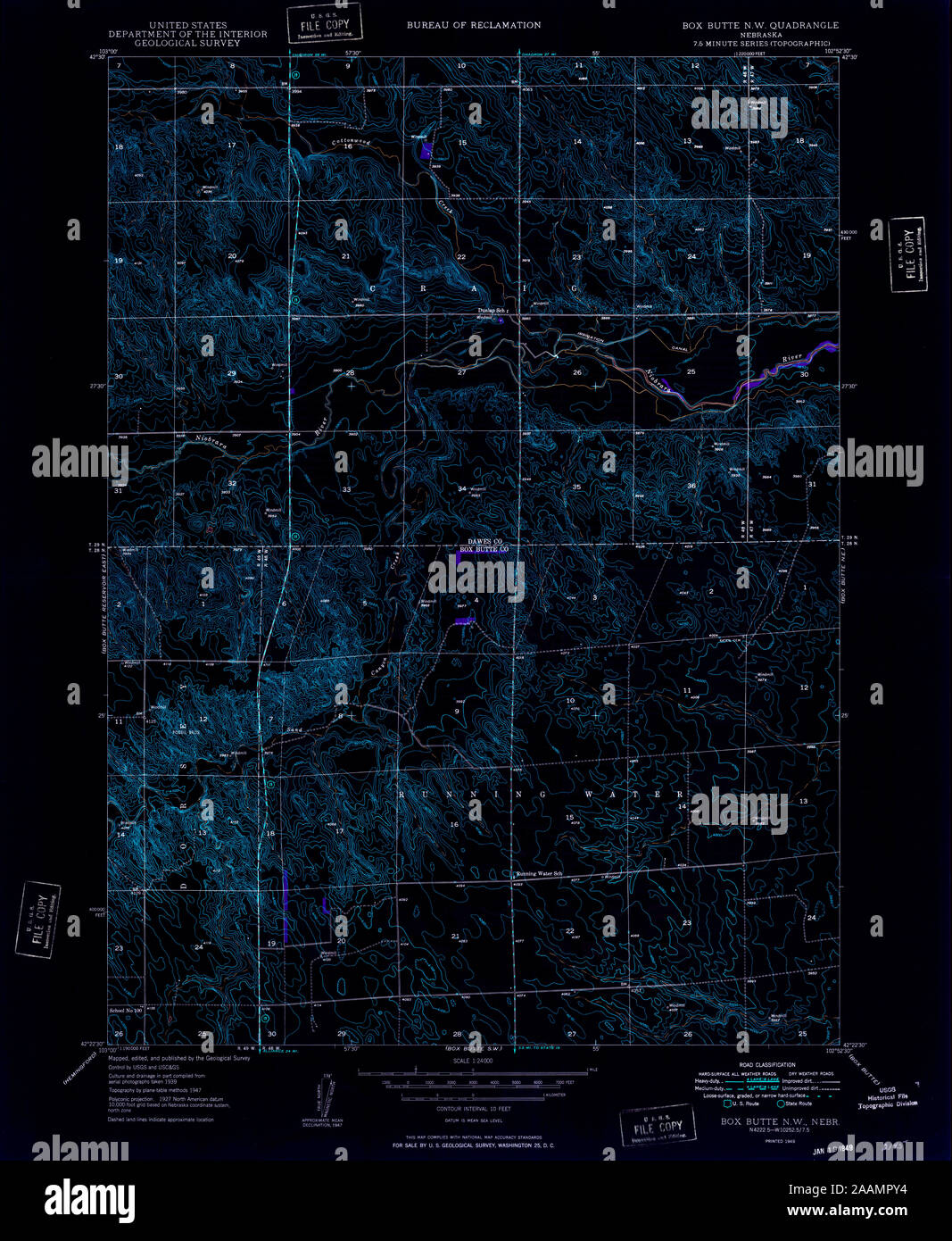 Map of box butte hi-res stock photography and images - Alamy