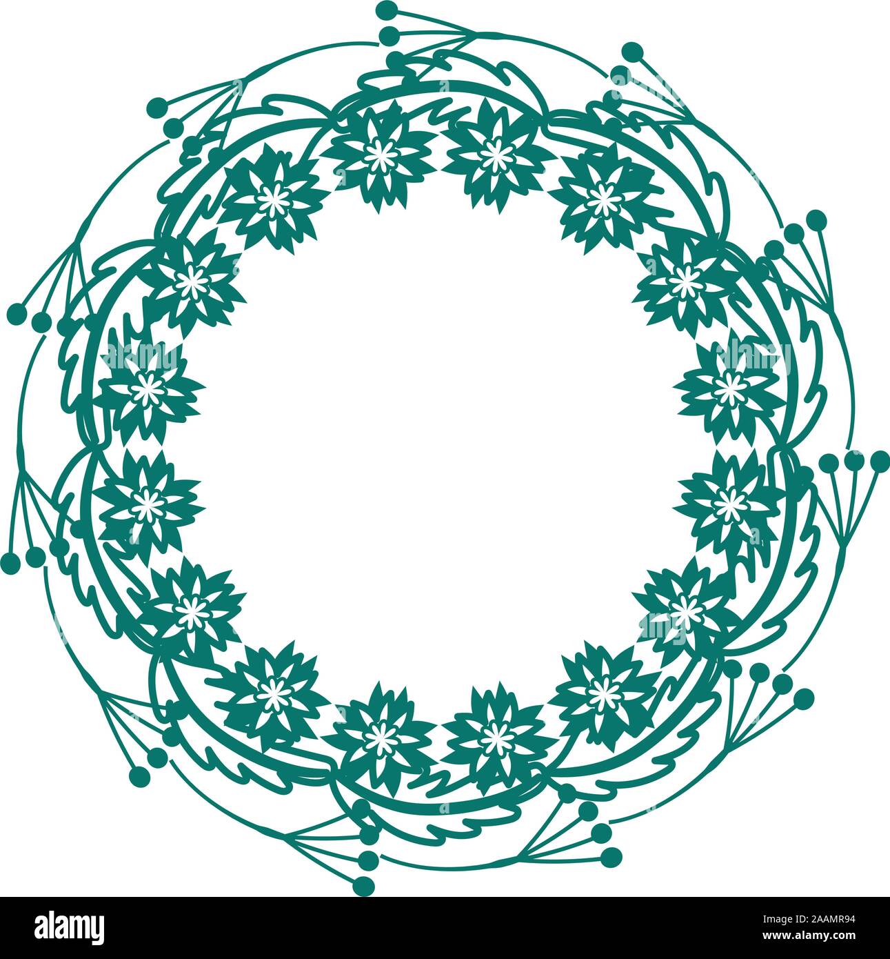 flowers leafs crown isolated icon Stock Vector Image & Art - Alamy