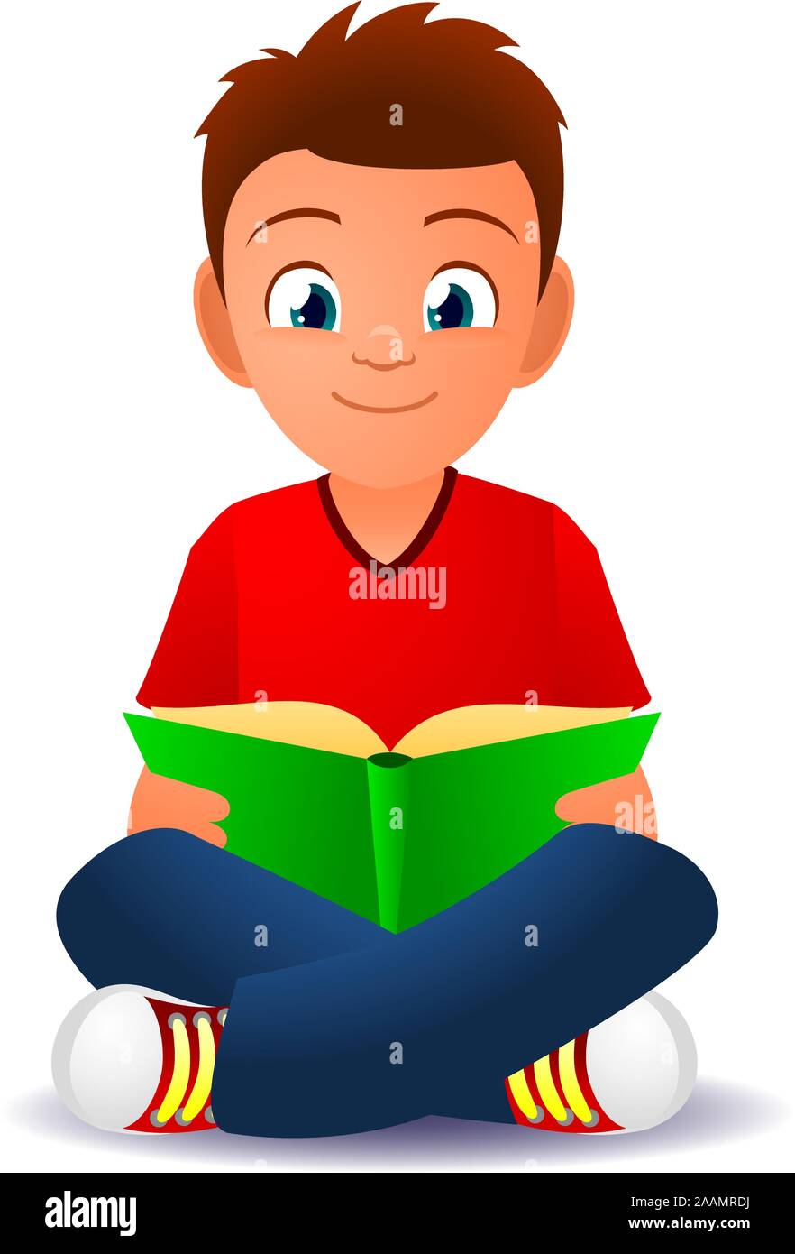 kid reading a book cartoon