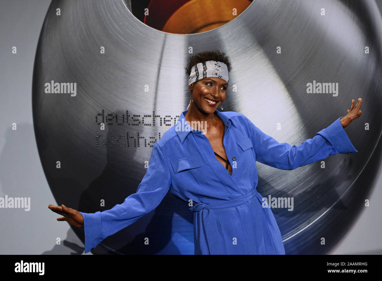 Cologne, Germany. 22nd Nov, 2019. Author Waris Dirie comes to the German Sustainability Awards 2019. Credit: Henning Kaiser/dpa/Alamy Live News Stock Photo