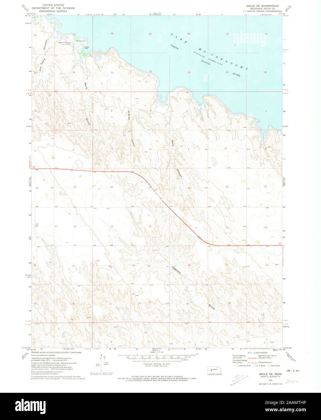 Brule nebraska map hires stock photography and images Alamy