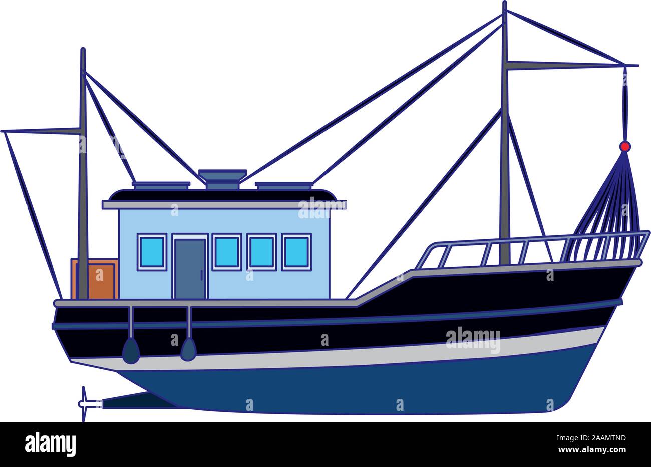 fishing boat icon image, flat design Stock Vector Image & Art - Alamy
