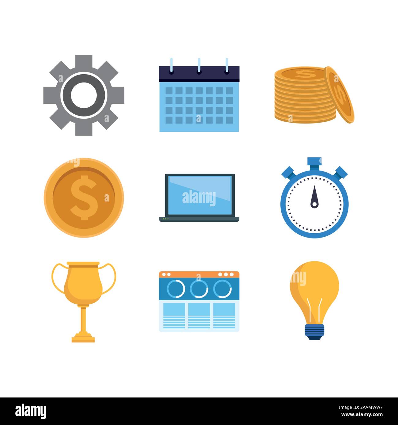 money and business icon set , colorful design Stock Vector Image & Art ...