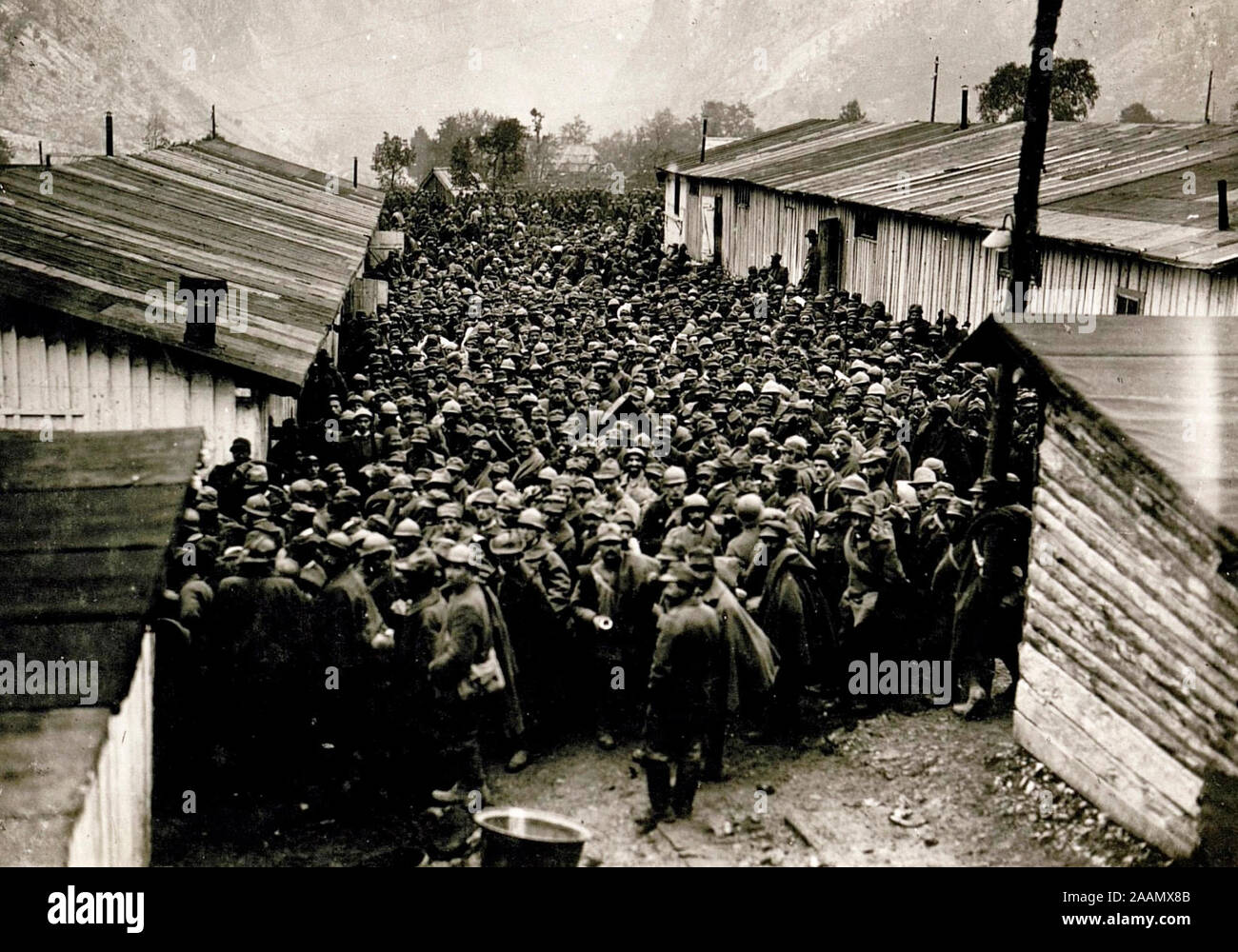 Italian prisoners of war after the Battle of Kobarid, World War I, 1917 Stock Photo
