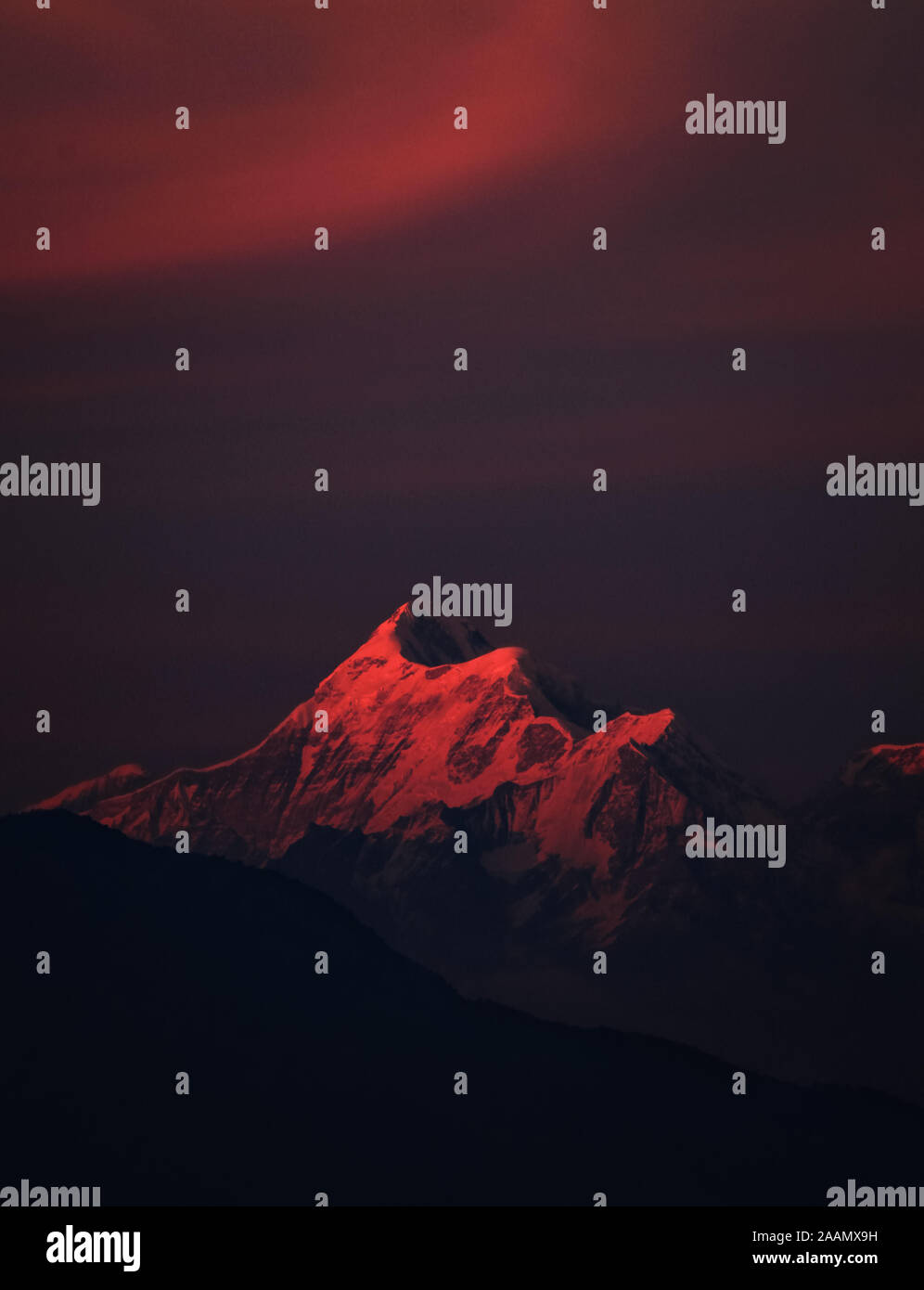 Trishul Peak at sunset Stock Photo