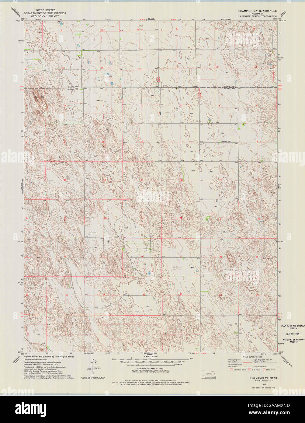 Map of champion nebraska hi-res stock photography and images - Alamy