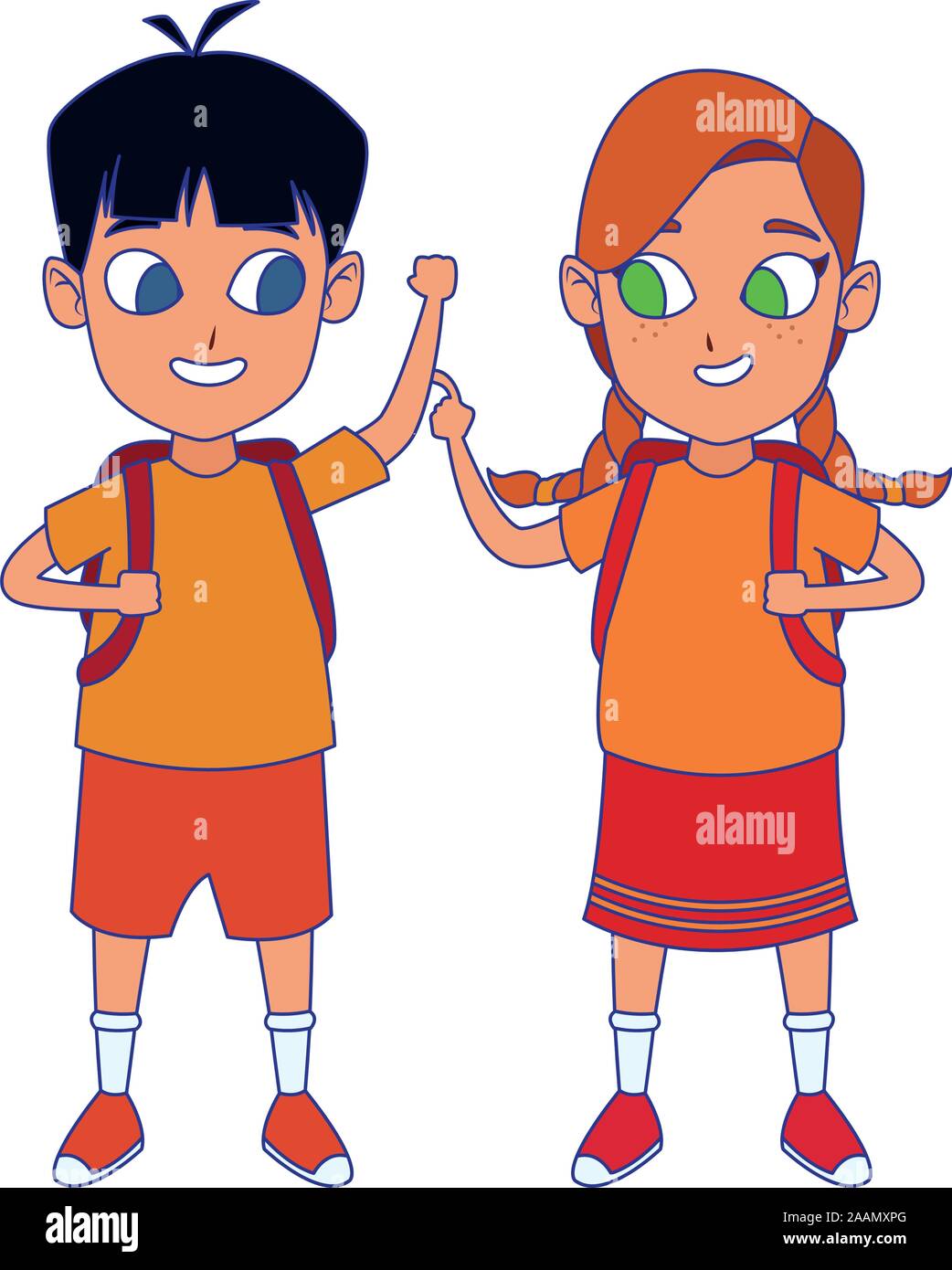 Happy Boys And Girl Wearing School Uniforms Stock Vector Image Art Alamy Happy Boys And Girl Wearing School Uniforms Stock Vector Image Art Alamy