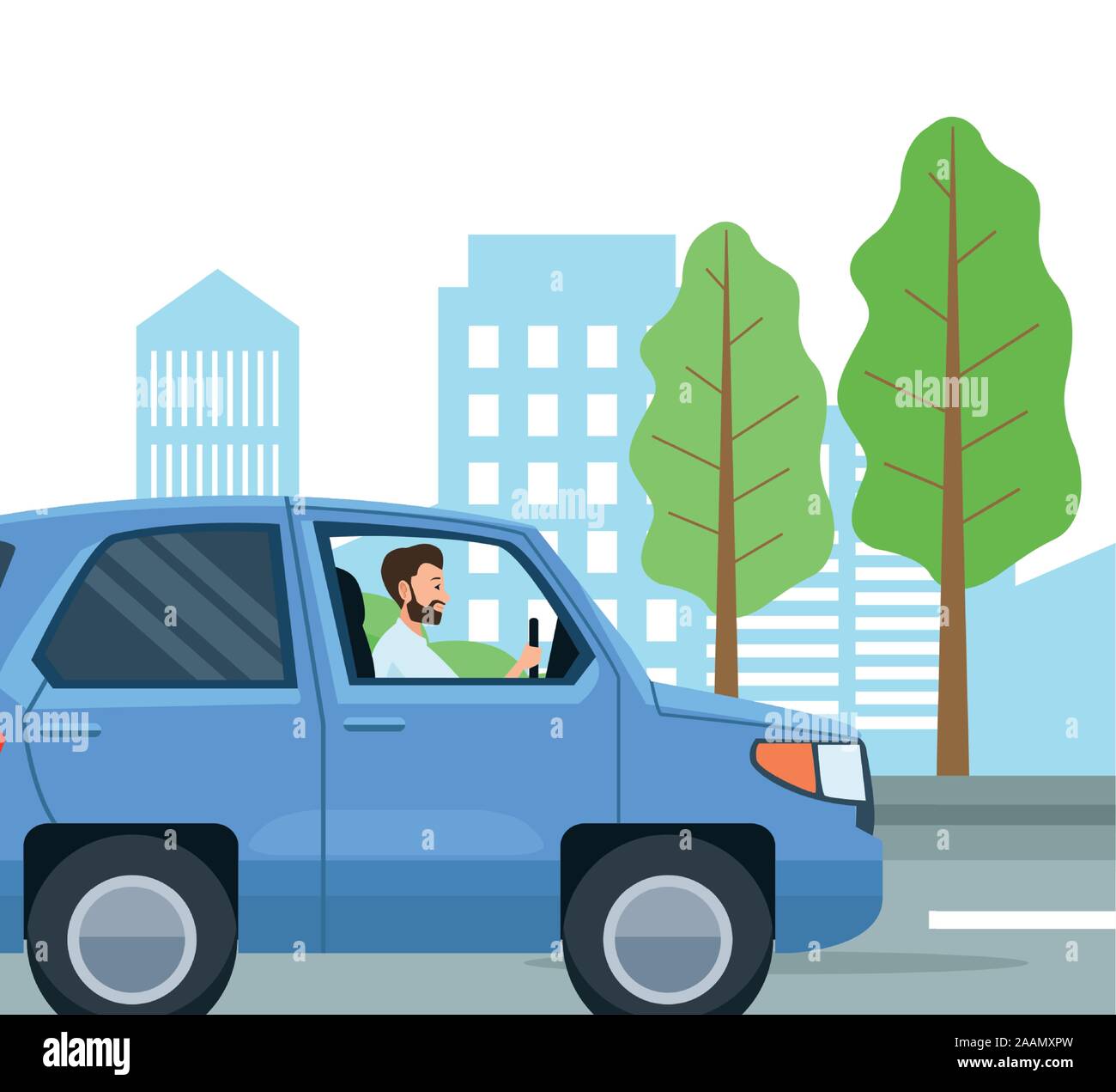 Person driving car vector design Stock Vector