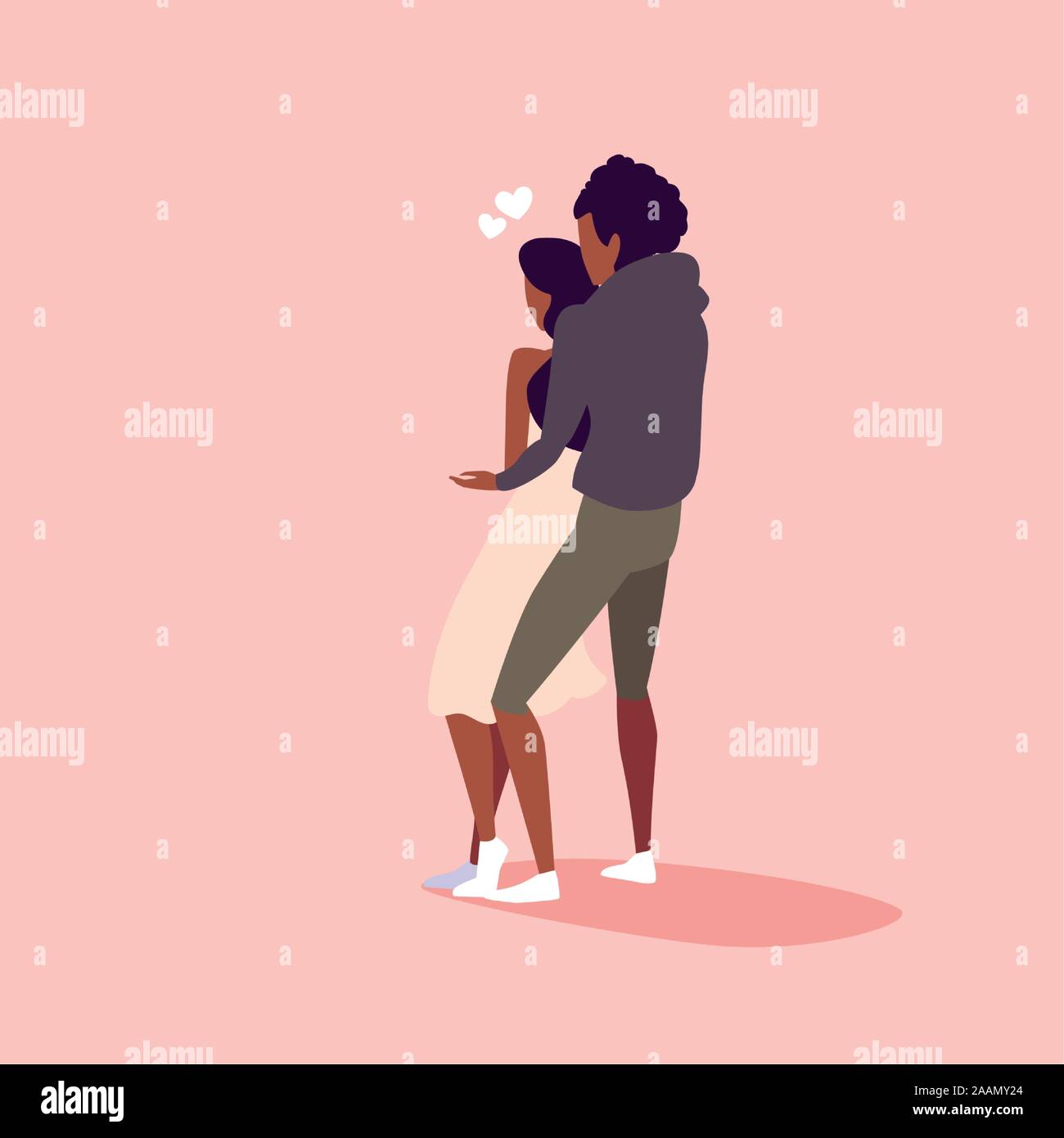 couple of people in love, man and woman embracing each other ...