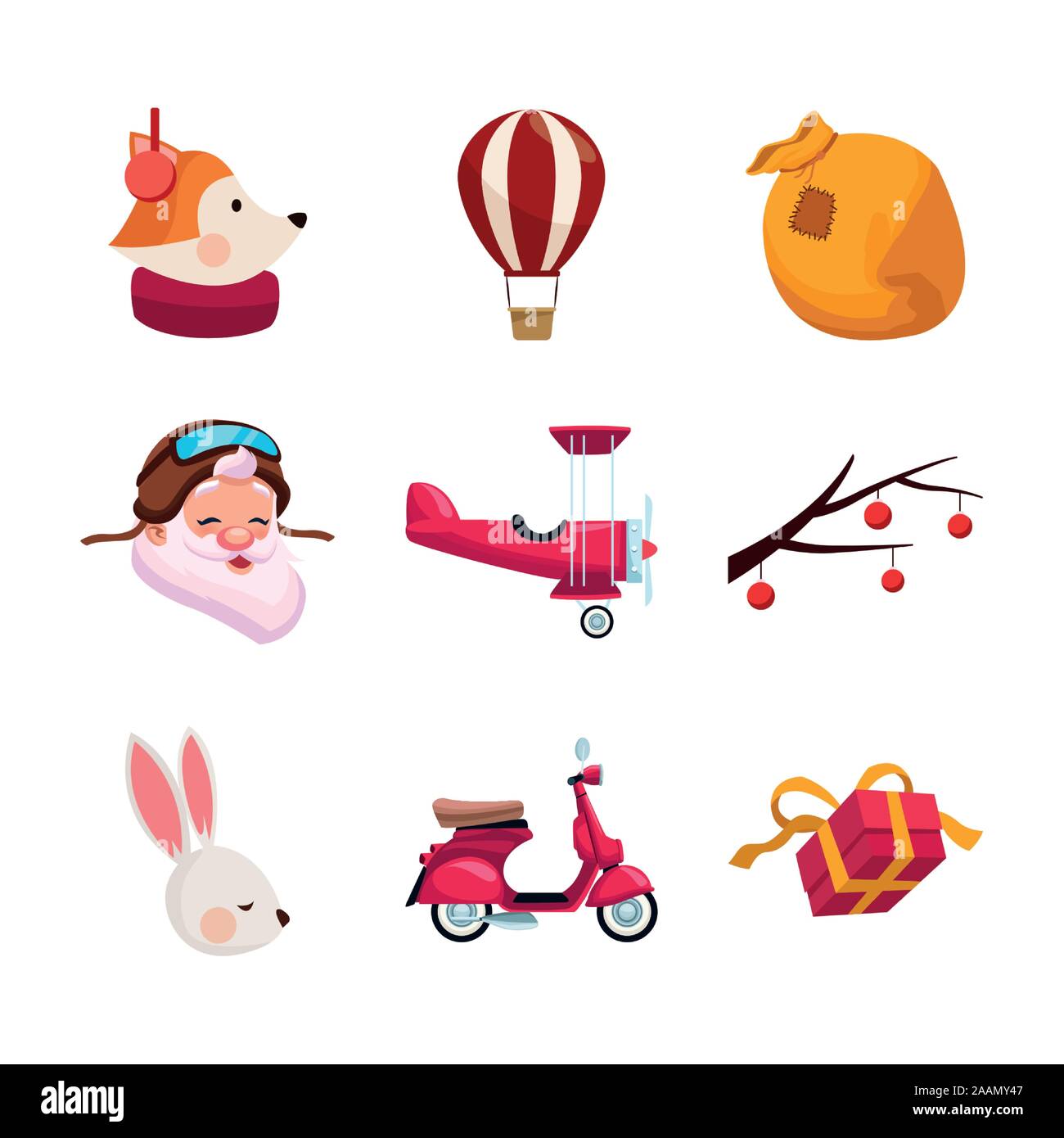 Merry christmas icon set vector design Stock Vector Image & Art - Alamy